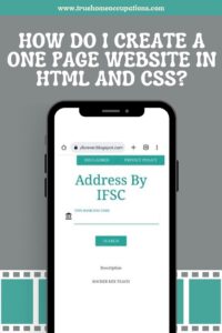 How do I create a one page website in HTML and CSS? - True Home Occupations.